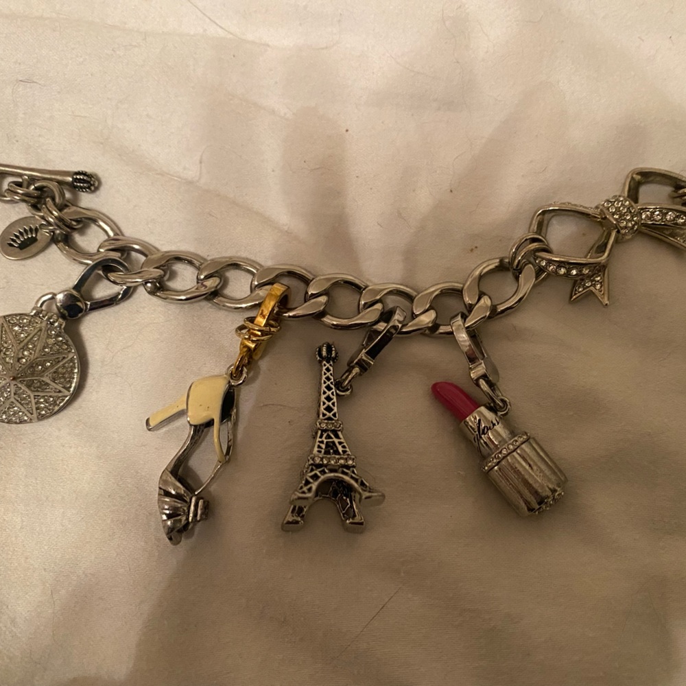 vintage Juicy Couture Silver Charm Bracelet with 4 Charms